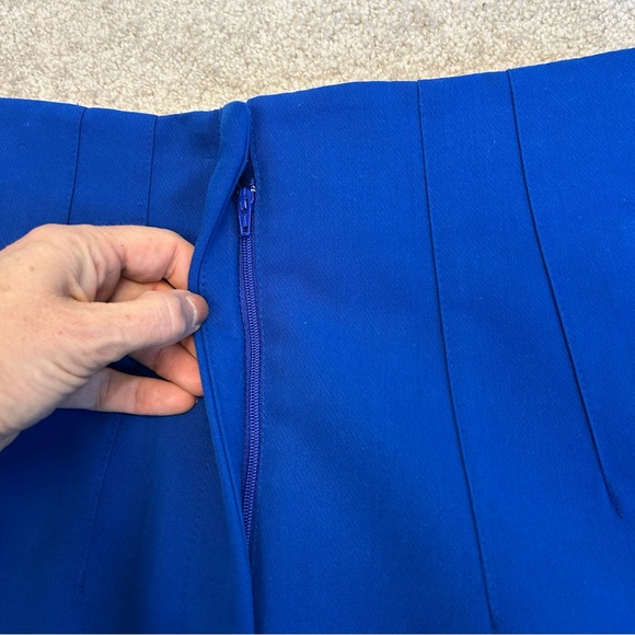 Zara Royal cobalt blue high waisted pronounced seam tailored tapered ankle pants - Picture 4 of 12